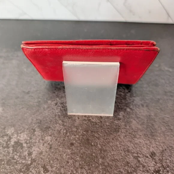 Prada Red Leather Wallet – Classic Snap Closure - Picture 7 of 17